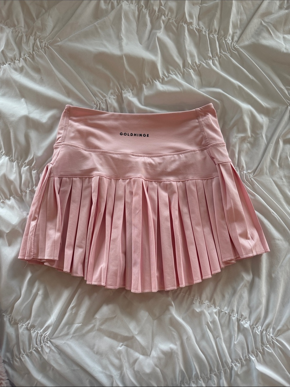 Gold Hinge Pleated Tennis Skirt - Picture 2 of 4